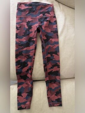 lululemon athletica Burgundy Pink and Black Camo High-Rise Leggings